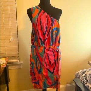 Colorful One-Shoulder Dress